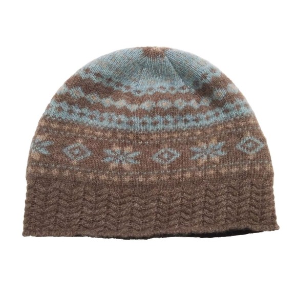 L.L. Bean Accessories - LL Bean Fair Isle Nordic Wool Blend Knit Beanie Hat Cap Fleece Lined Womens